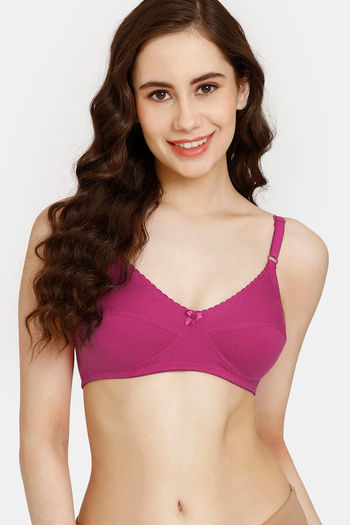 Buy Rosaline Everyday Double Layered Non Wired 3/4th Coverage Bra - Fuchsia Red